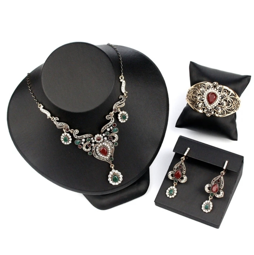 Turkish Vintage LookingJewelrySet for Women,NEW,2PcsAntique,Wedding,HandmadeGift - Picture 11 of 15